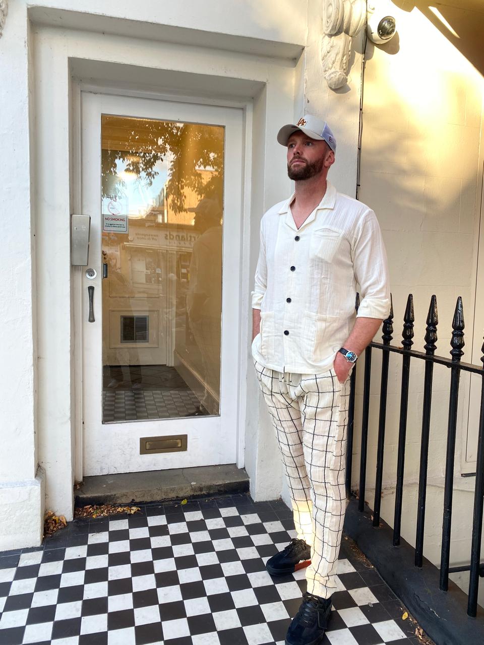 Checked Cotton Trousers