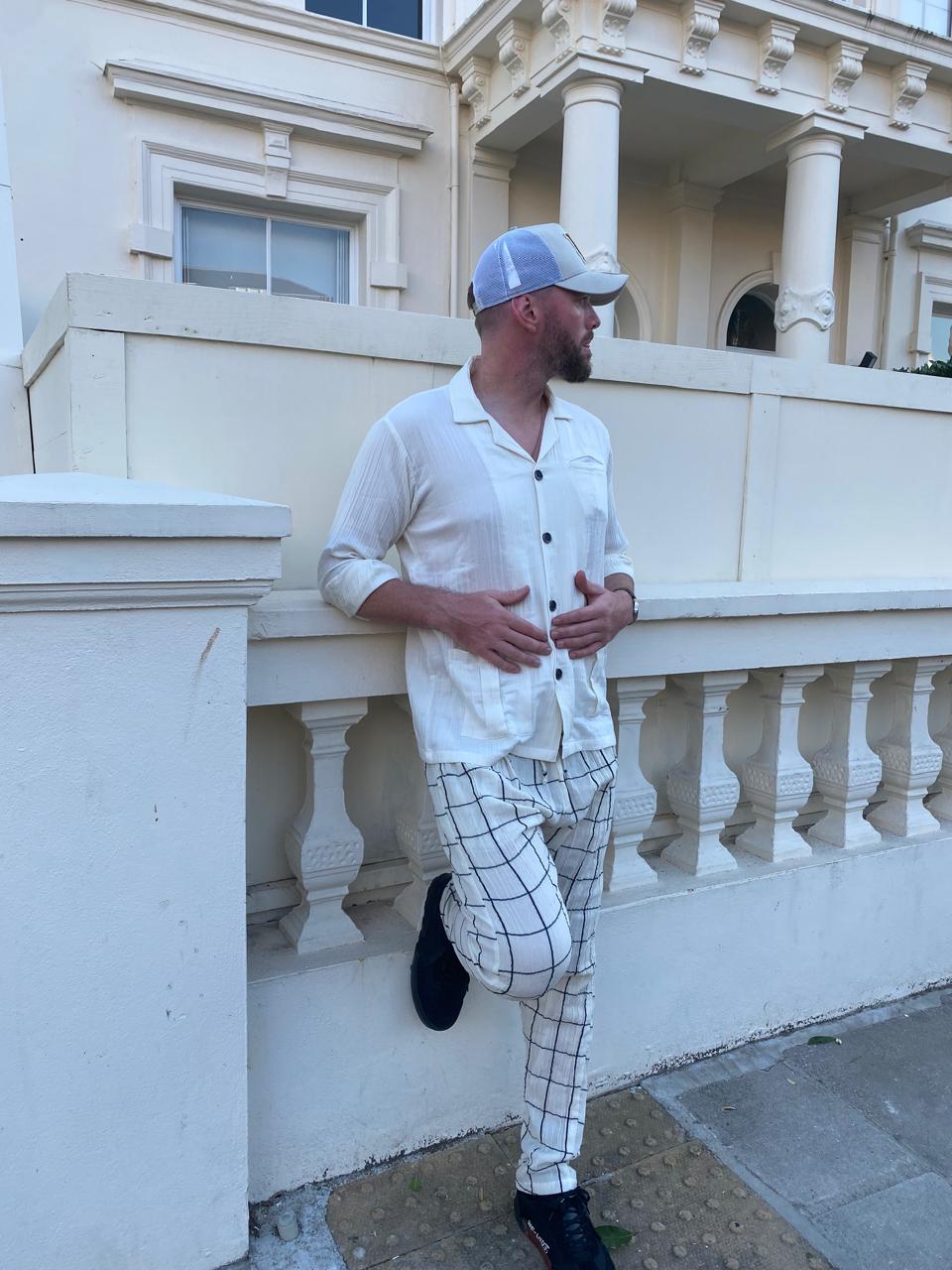 Checked Cotton Trousers