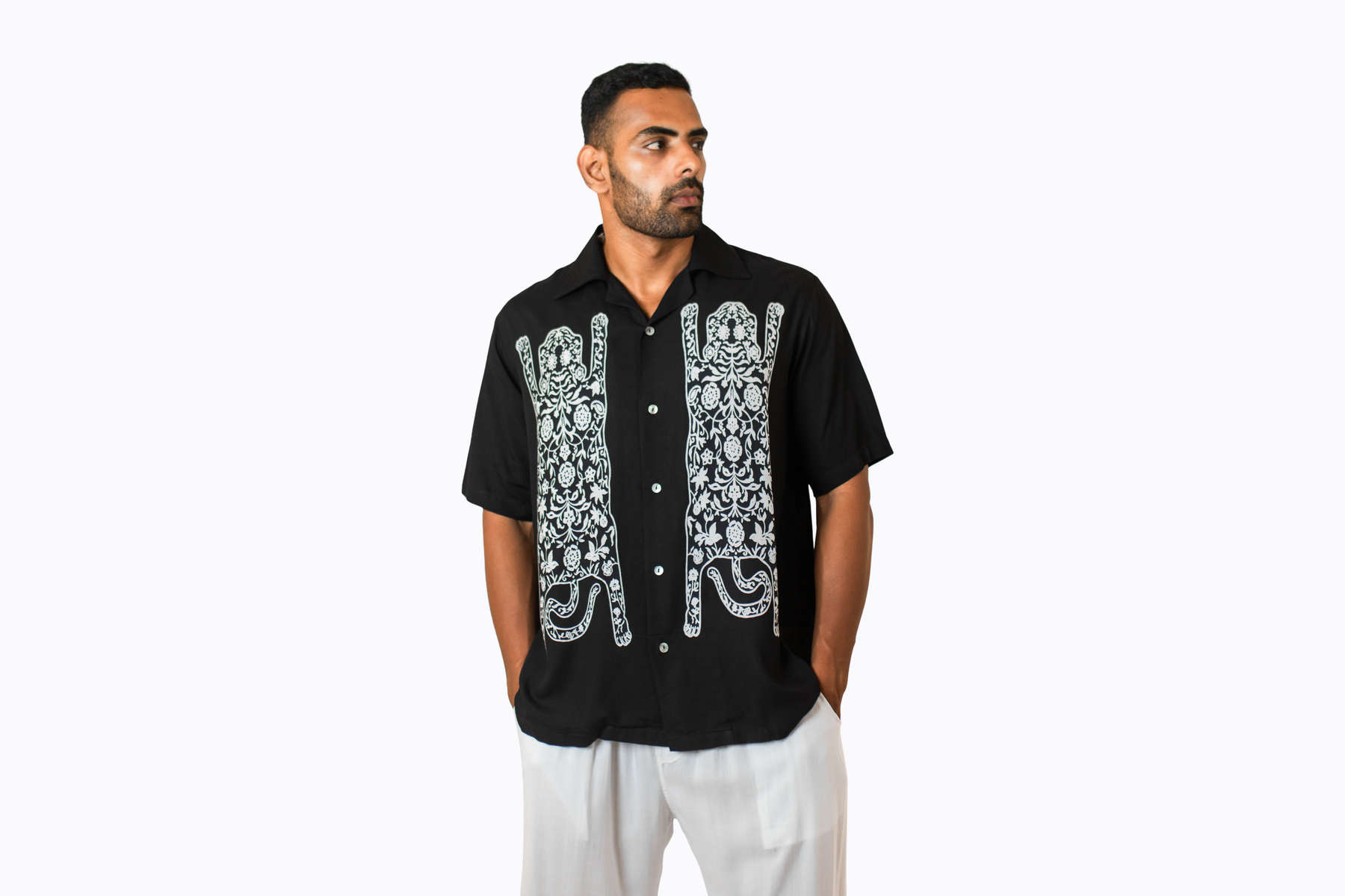 Oversized Floral Tiger Shirt