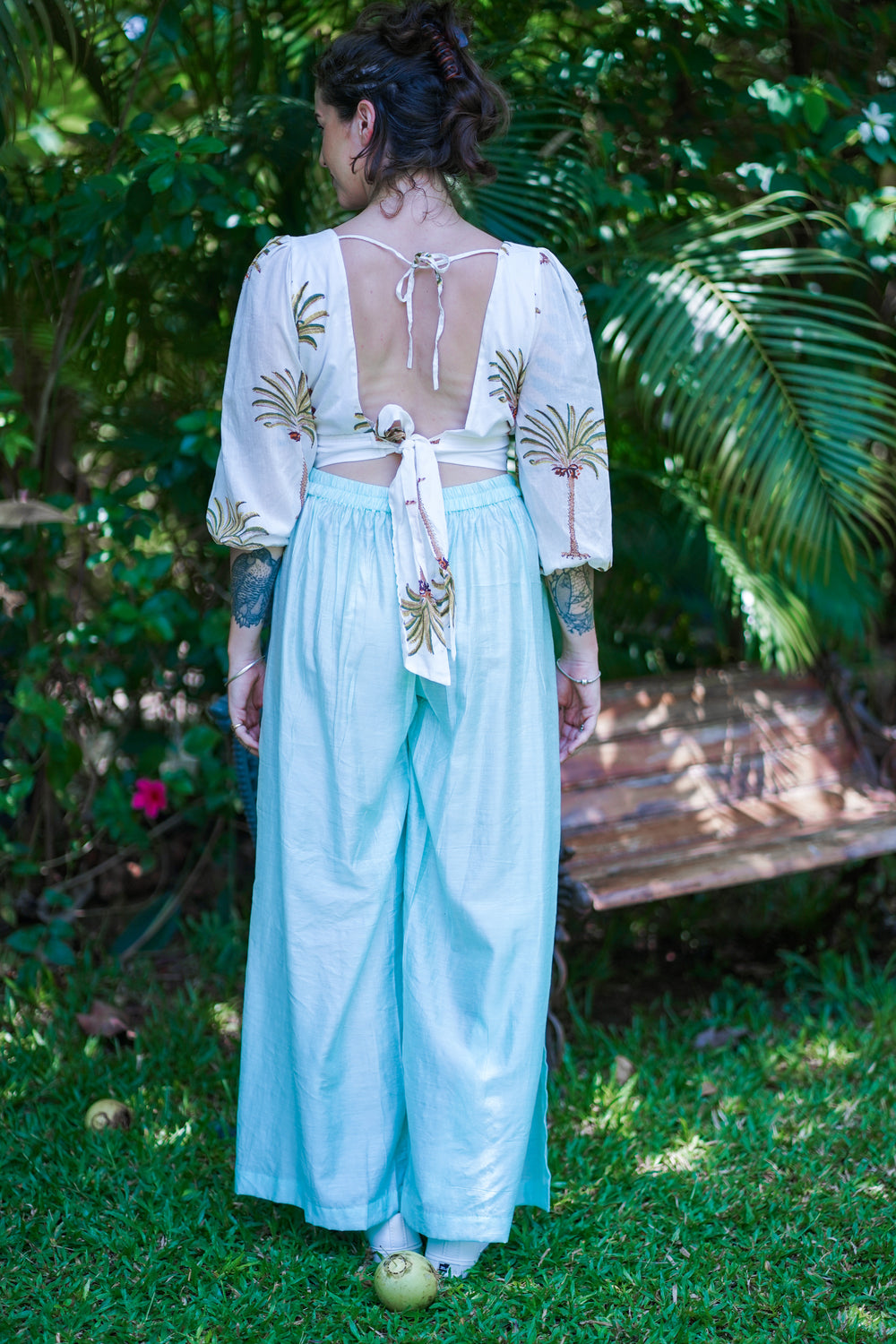 Natural Palm Tree Knot Crop Top