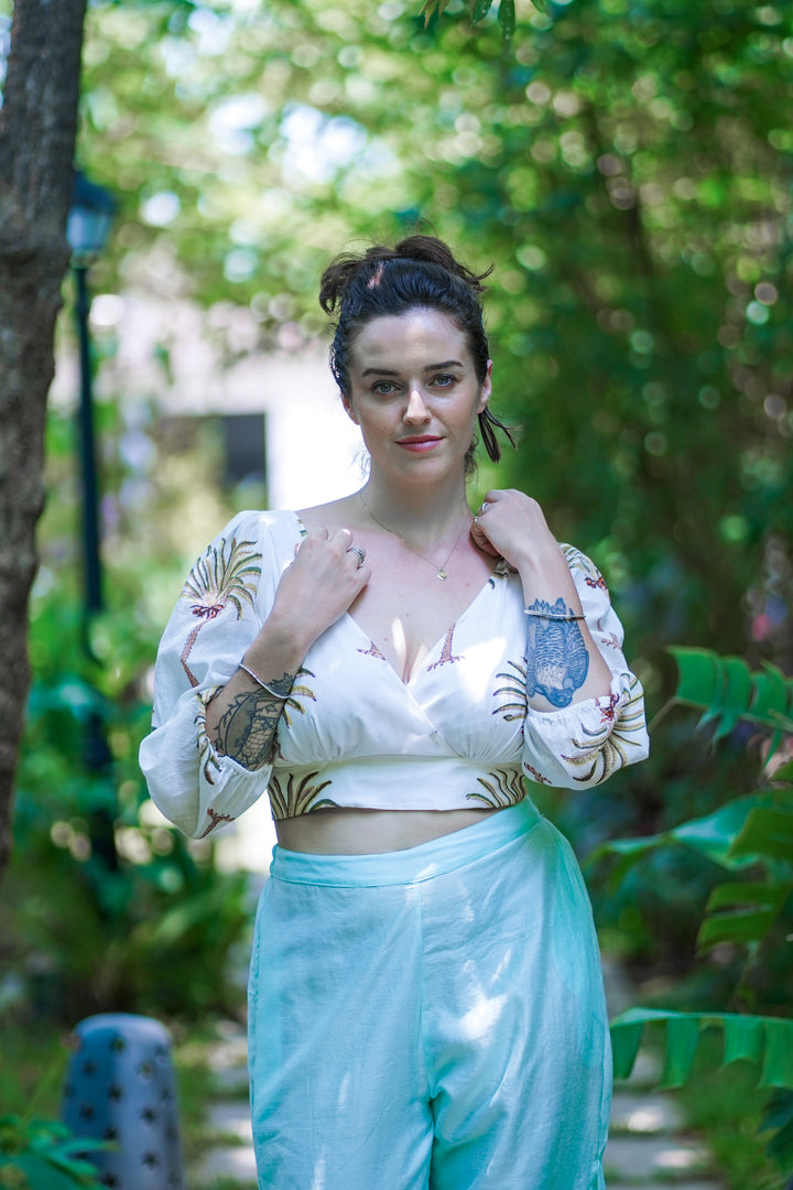 Natural Palm Tree Knot Crop Top