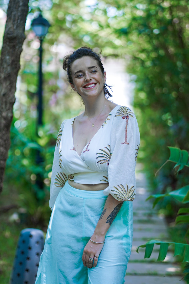 Natural Palm Tree Knot Crop Top