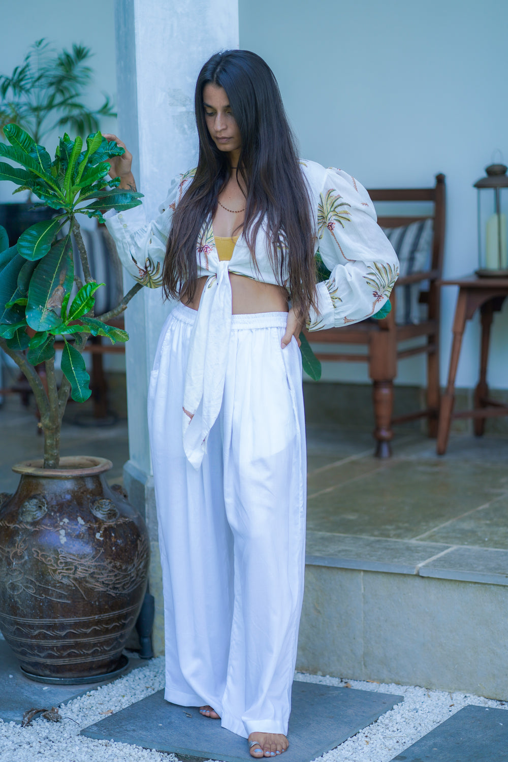Natural Palm Knot Crop Top