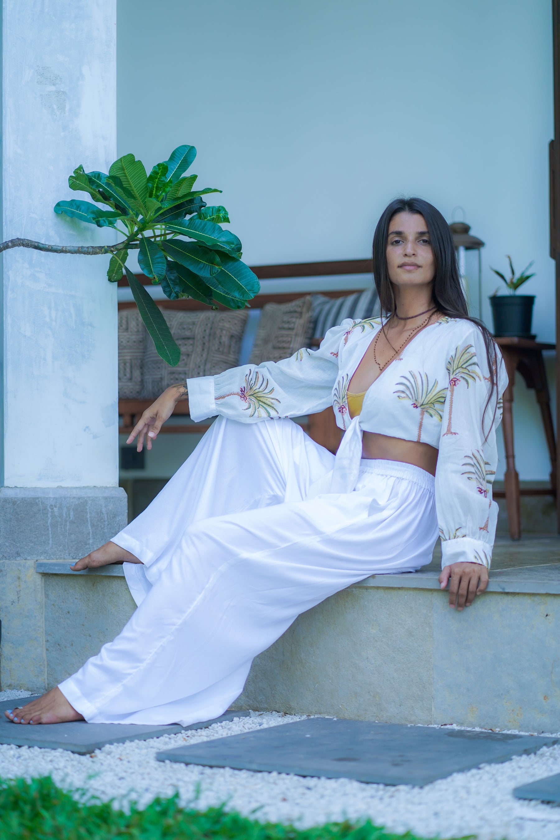 Natural Palm Knot Crop Top